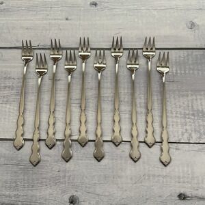 Oneida Distinction Deluxe HH VALERIE Stainless Flatware Cocktail Forks Set Of 10